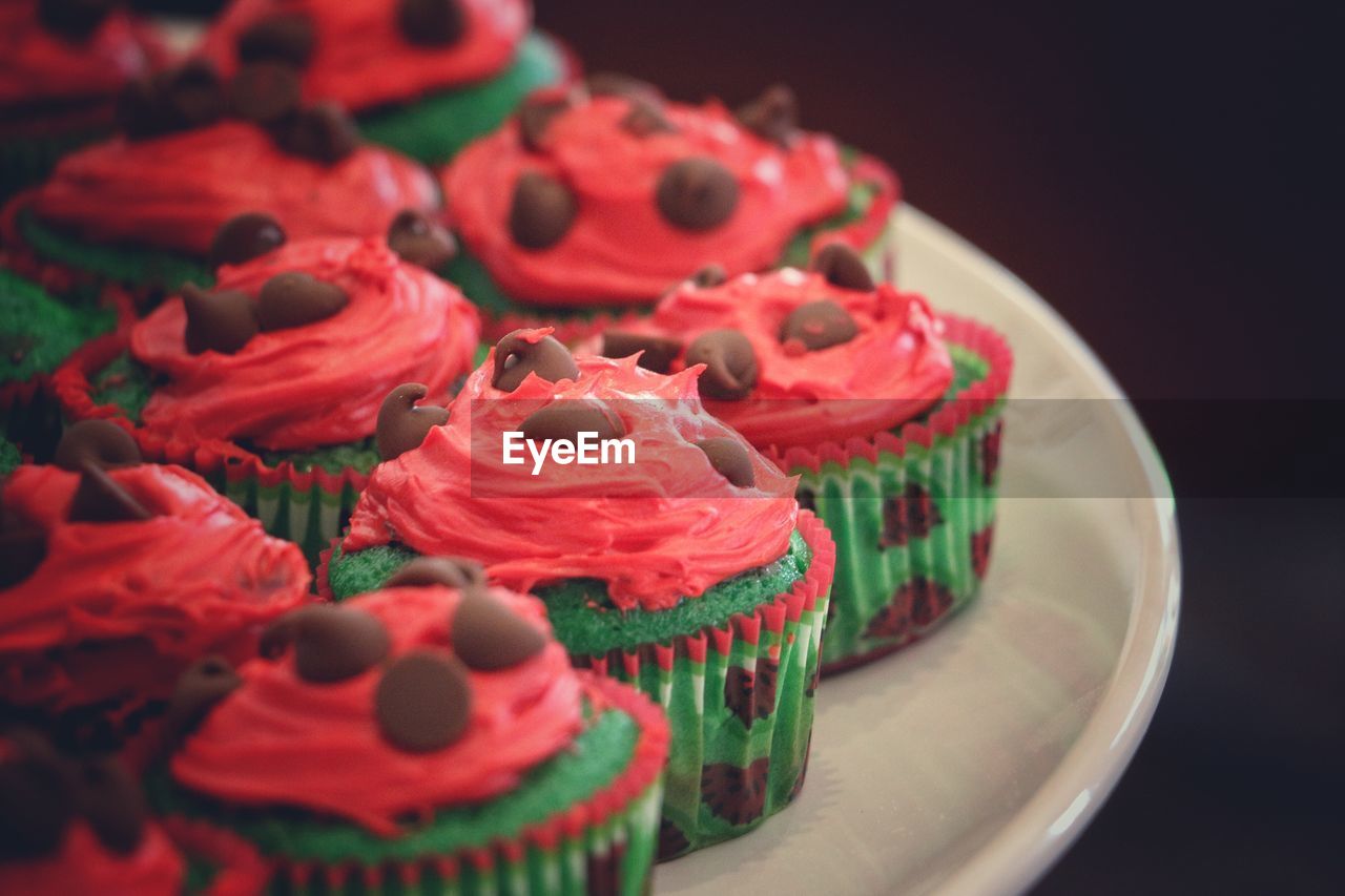 Close-up of cupcakes on table