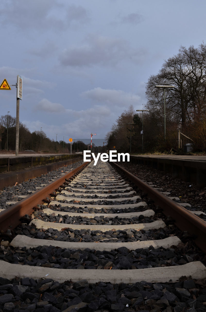 Railroad track at sunset