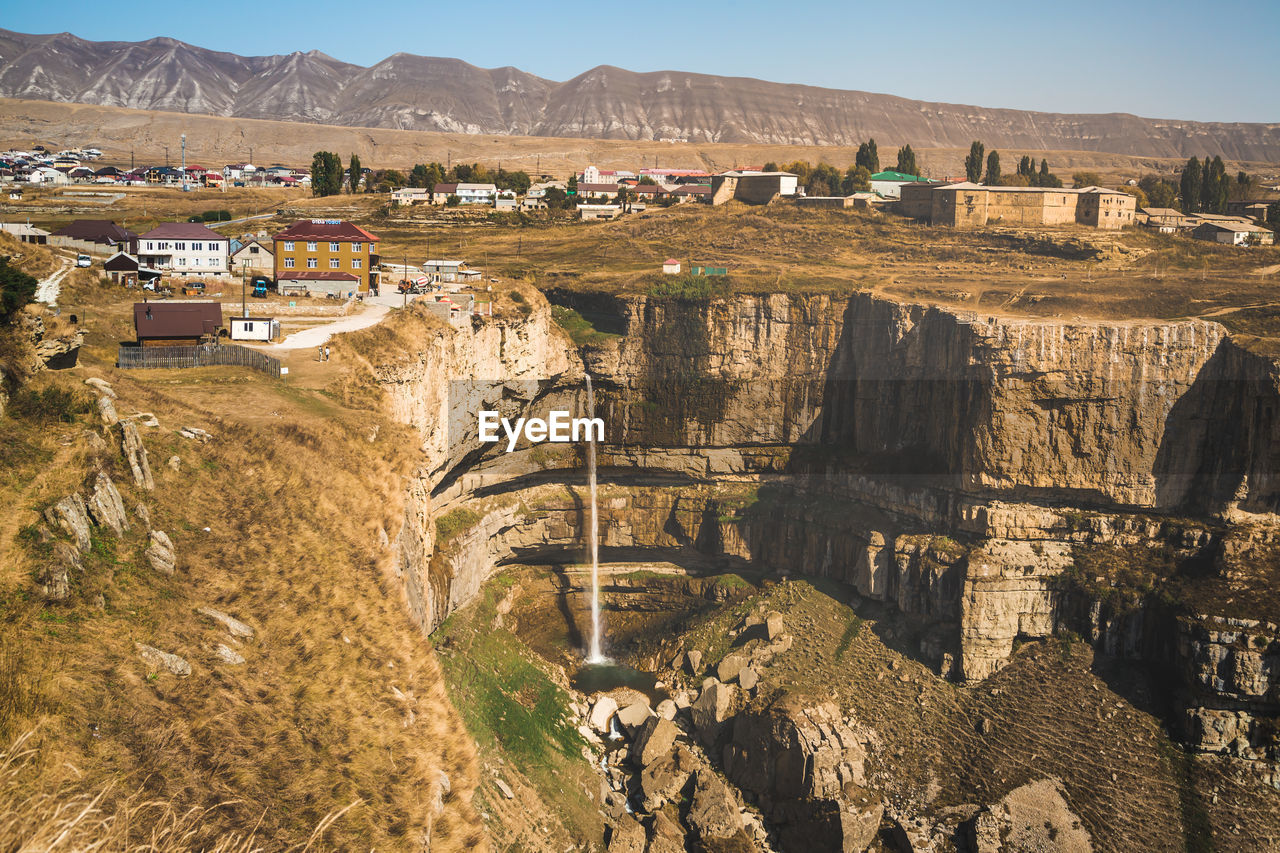 High angle view of old ruins