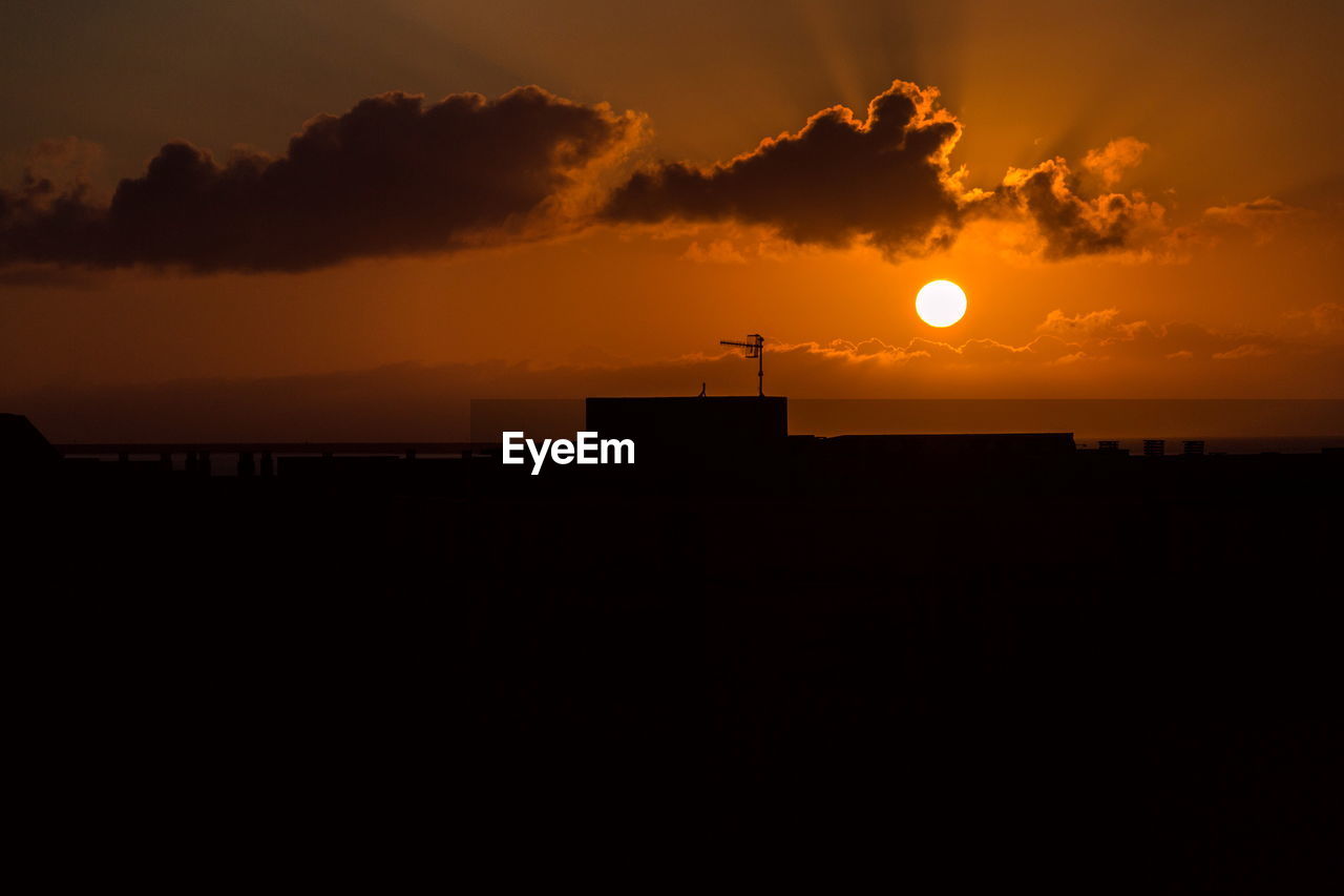 silhouette of sunset