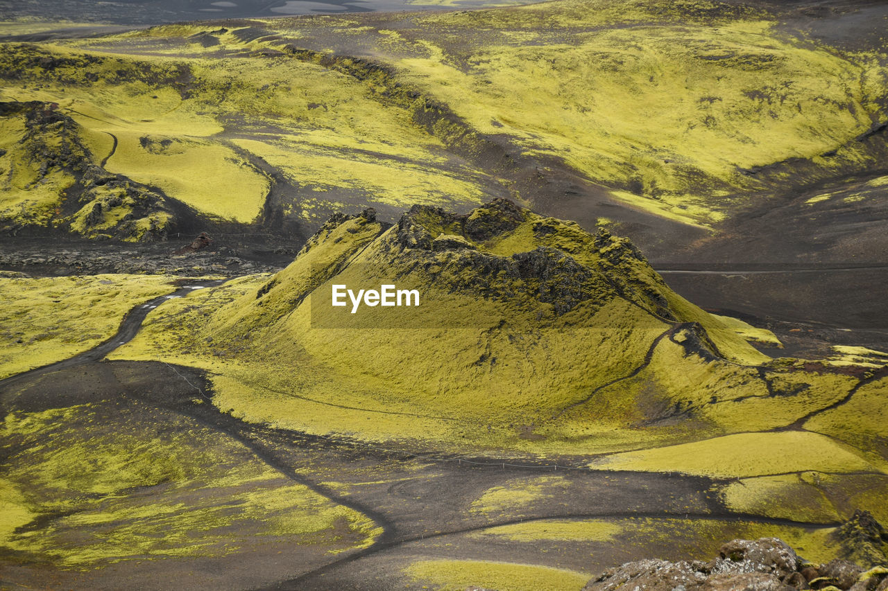 One of the craters in laki volcanic complex, iceland