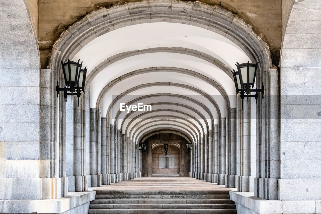 CORRIDOR OF BUILDING WITH COLONNADE