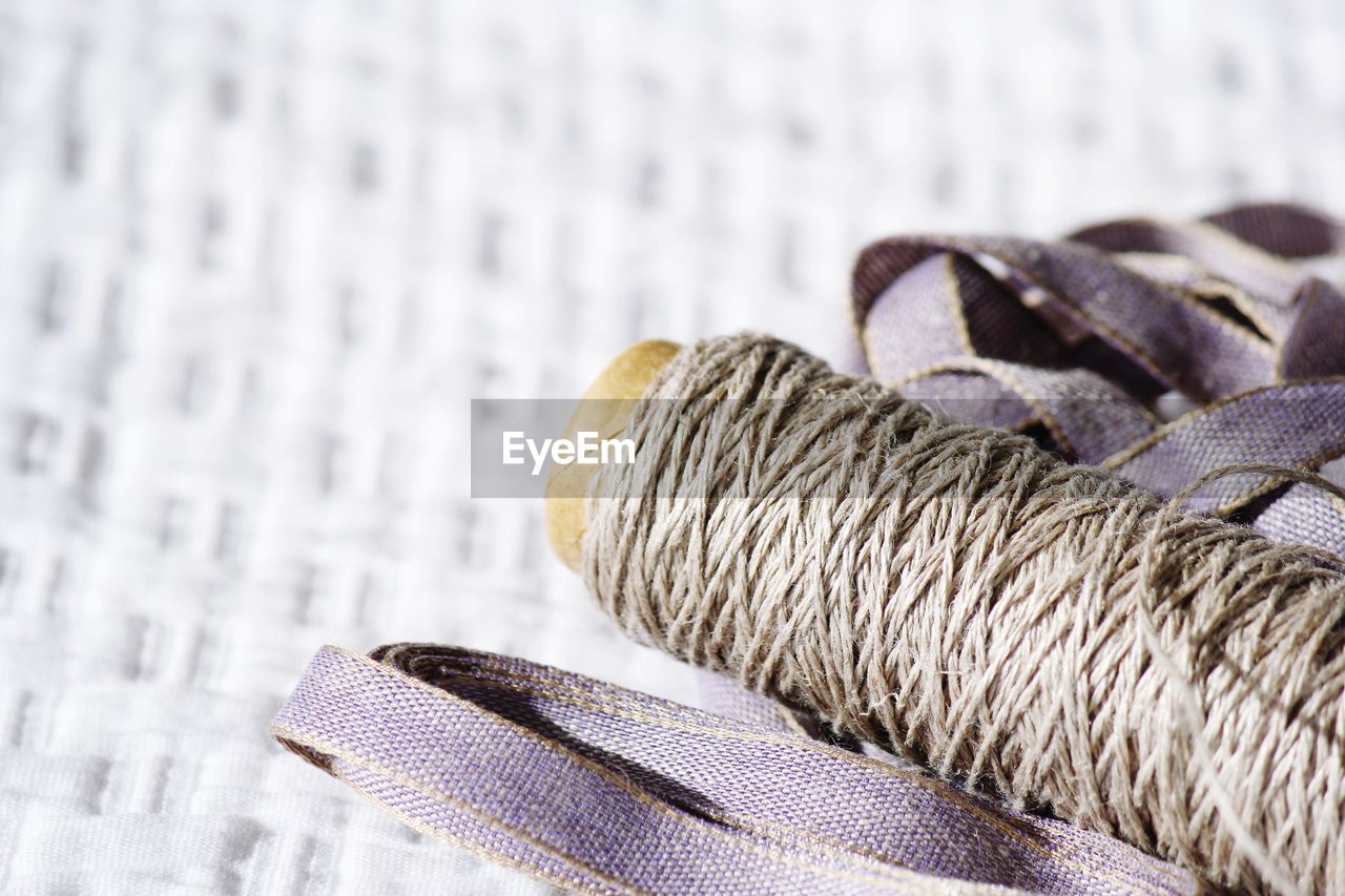 Linen string with lavender linen ribbon