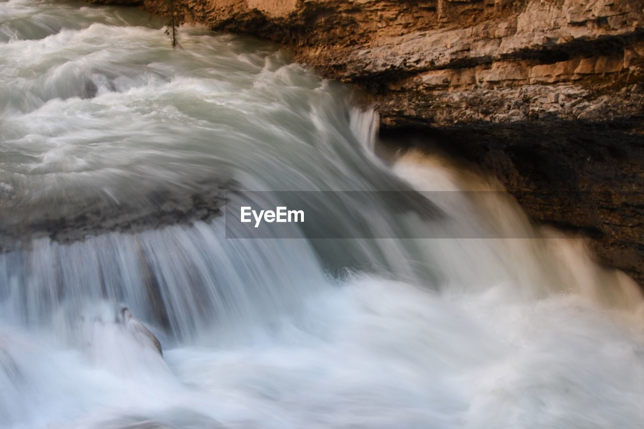 Scenic view of waterfall