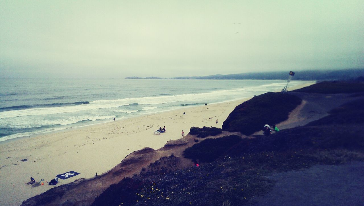 High angle view of people on beach