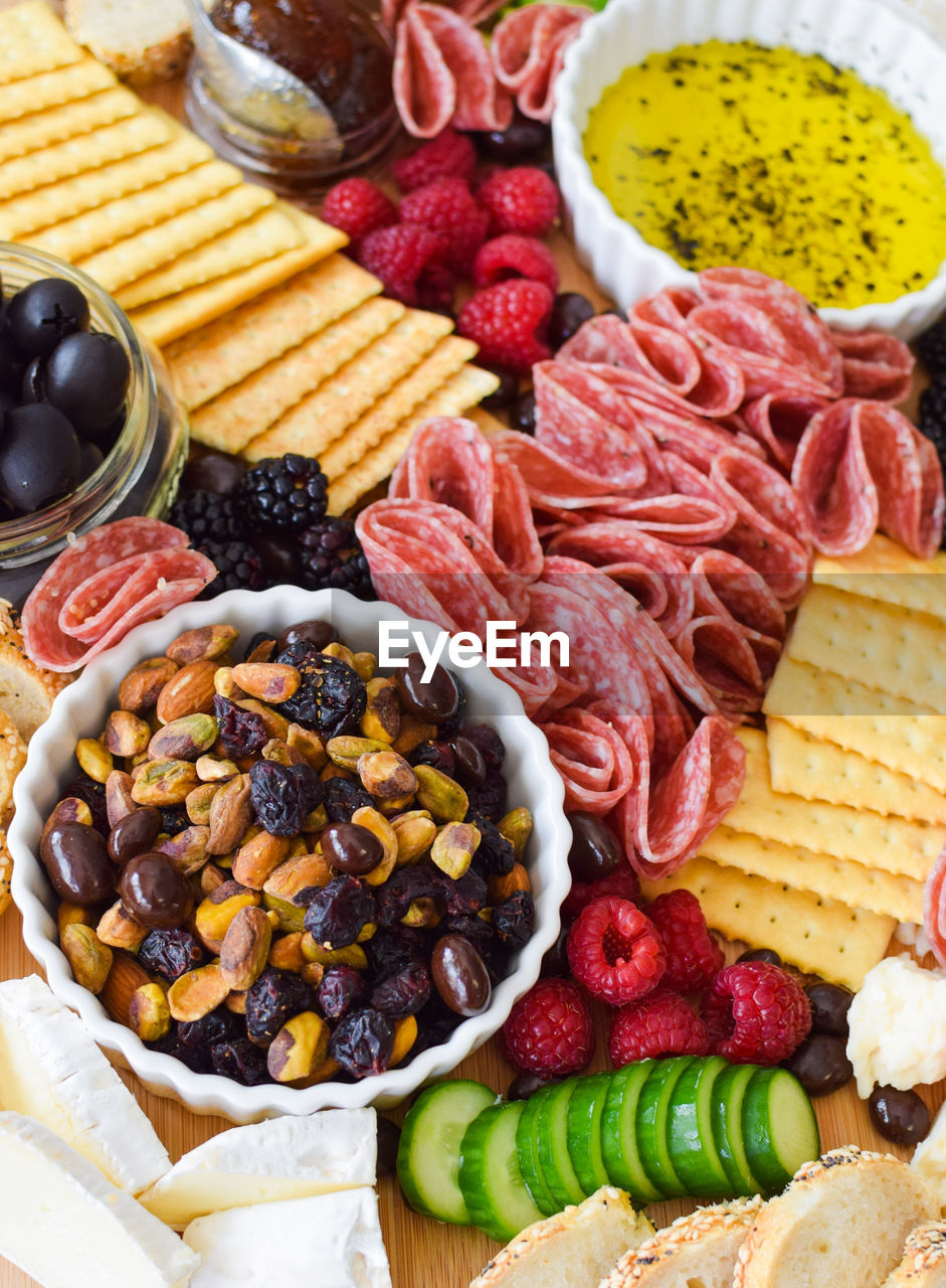 High angle view of fruits in bowl