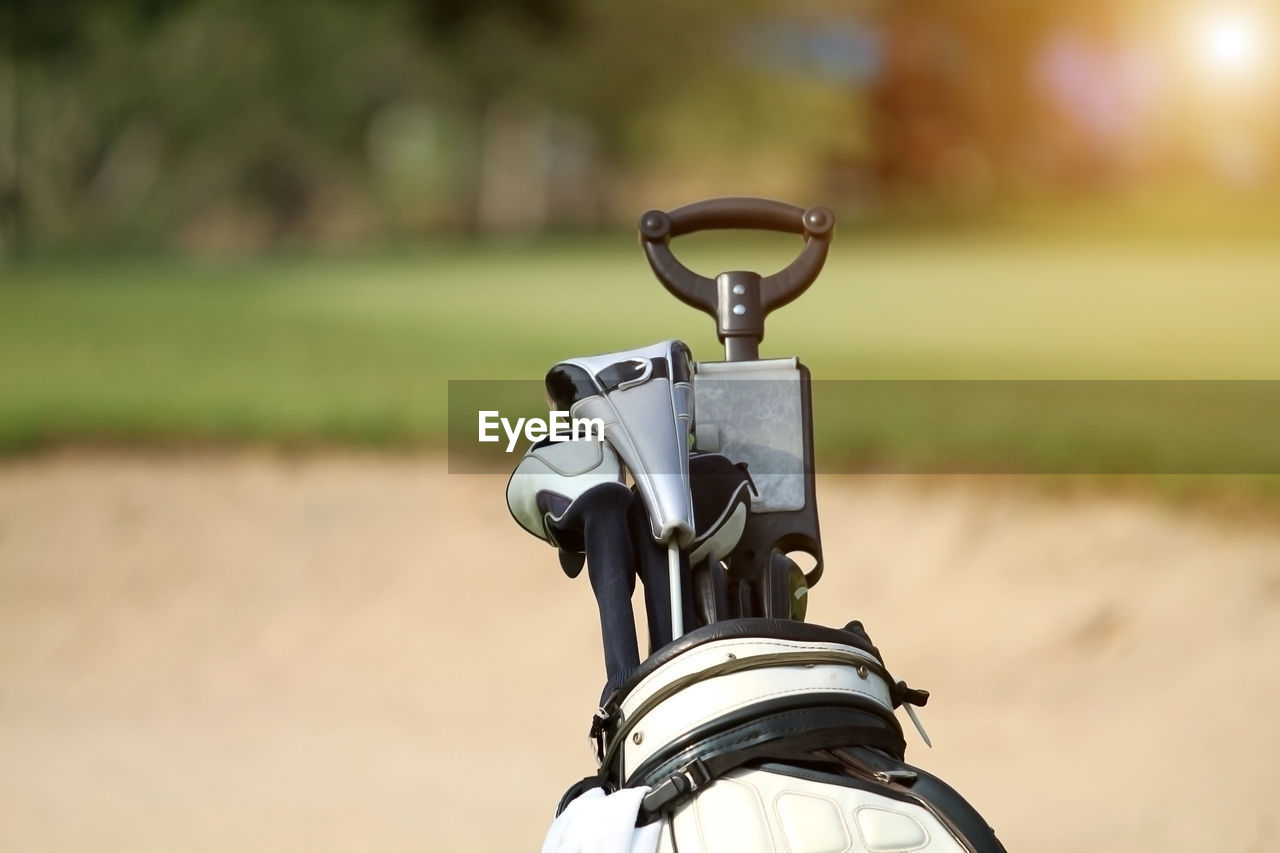 Close up of golf bag