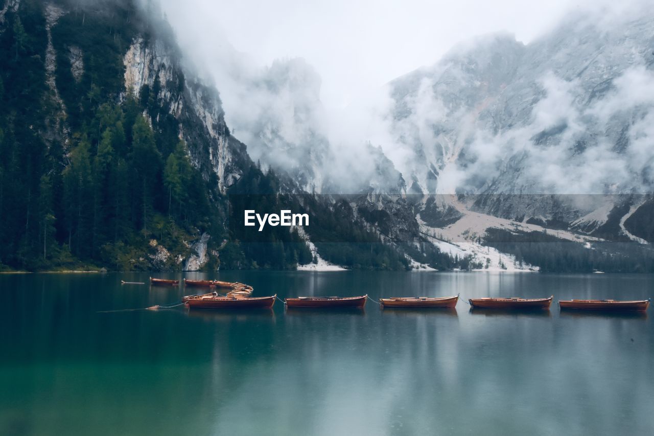 Scenic view of lake and mountains