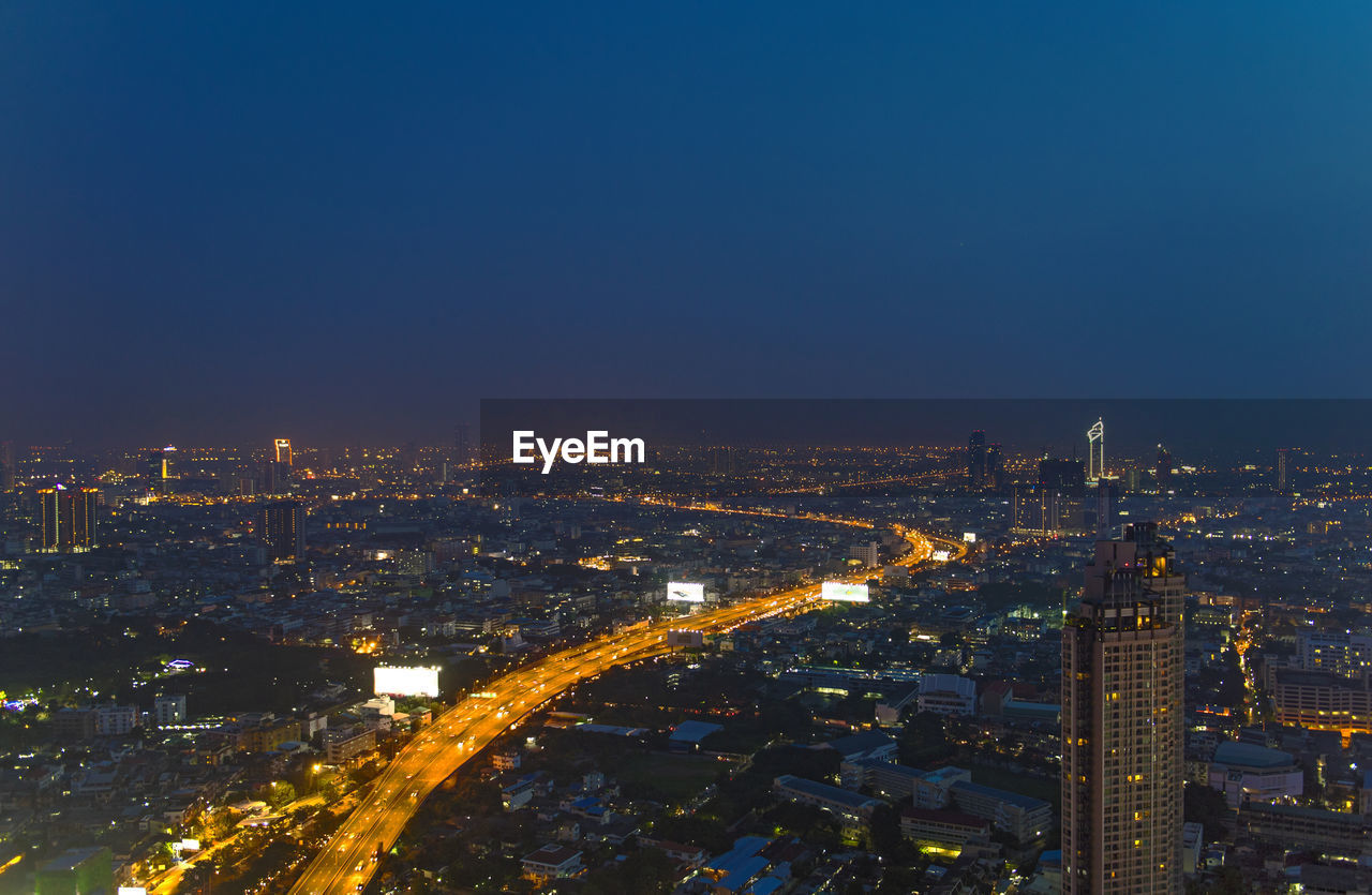 Overview of bangkok at dusk