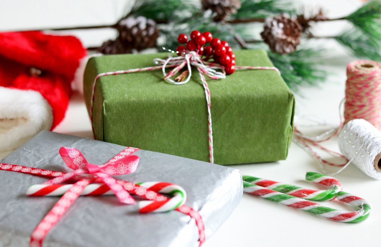 Close-up of christmas decoration in box