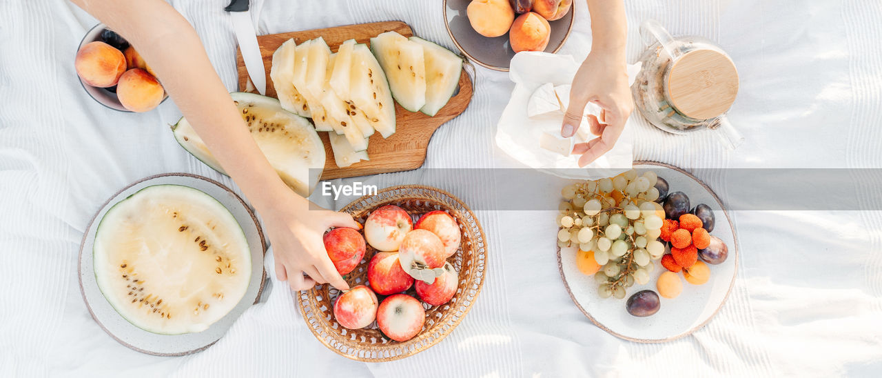 high angle view of food in plate on table