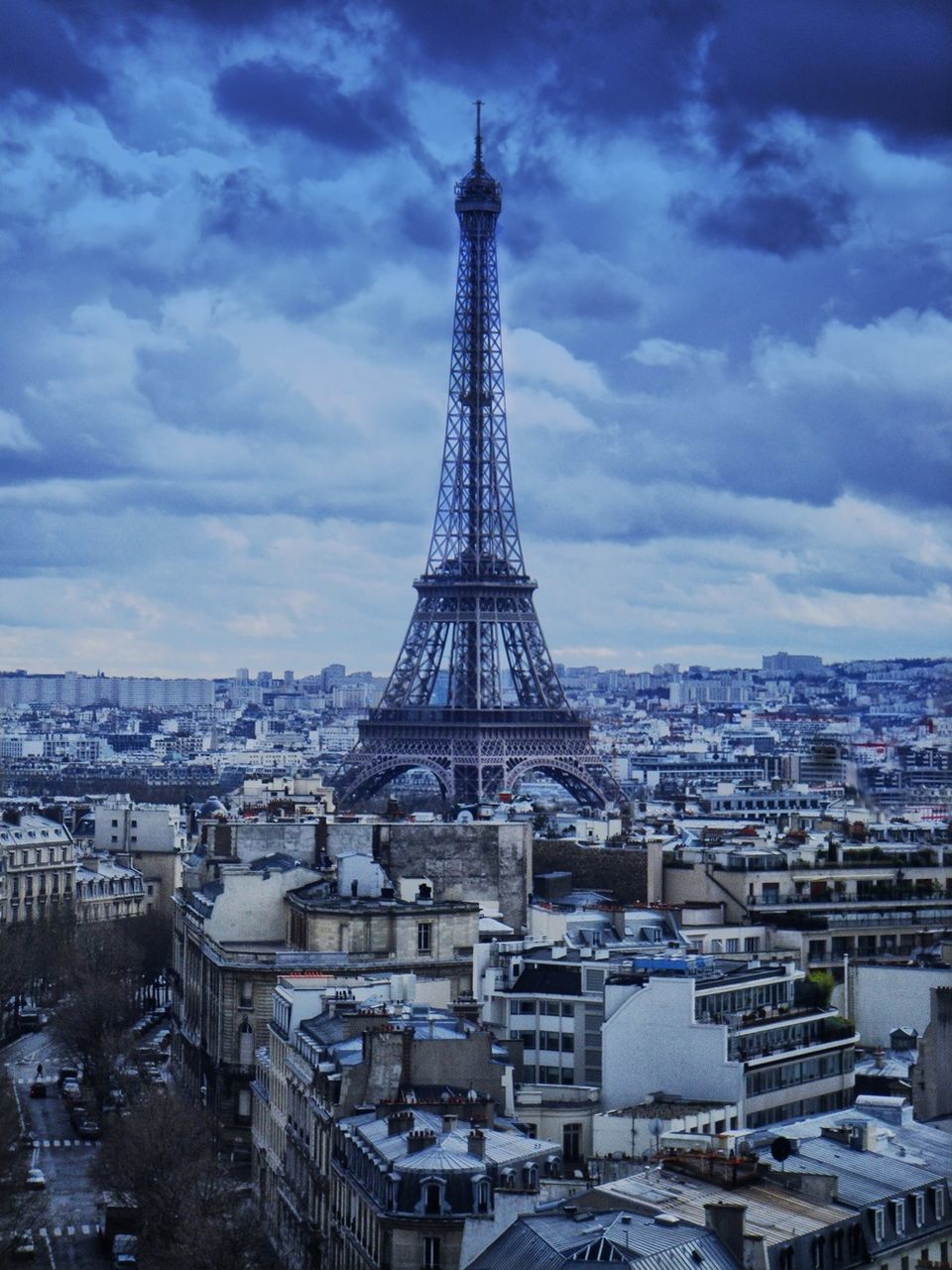 Eiffel tower and surrounding cityscape