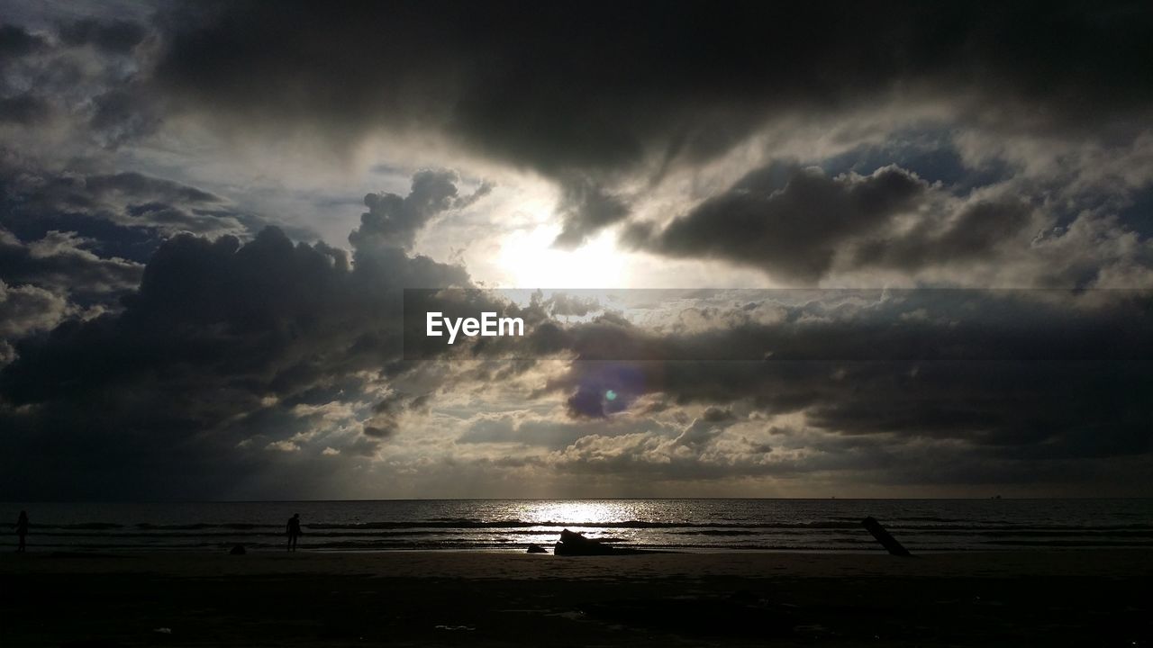 SCENIC VIEW OF SEA AGAINST STORM CLOUDS