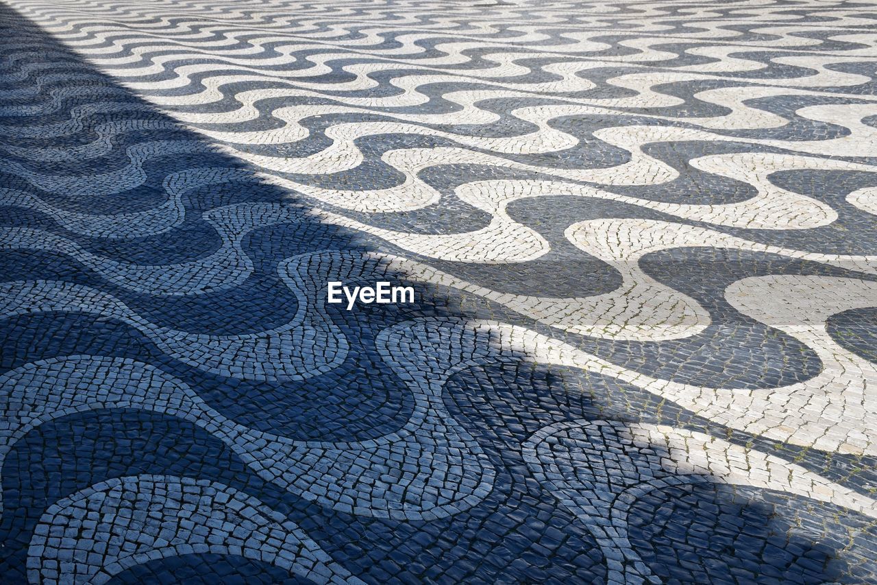 High angle view of shadow on floor