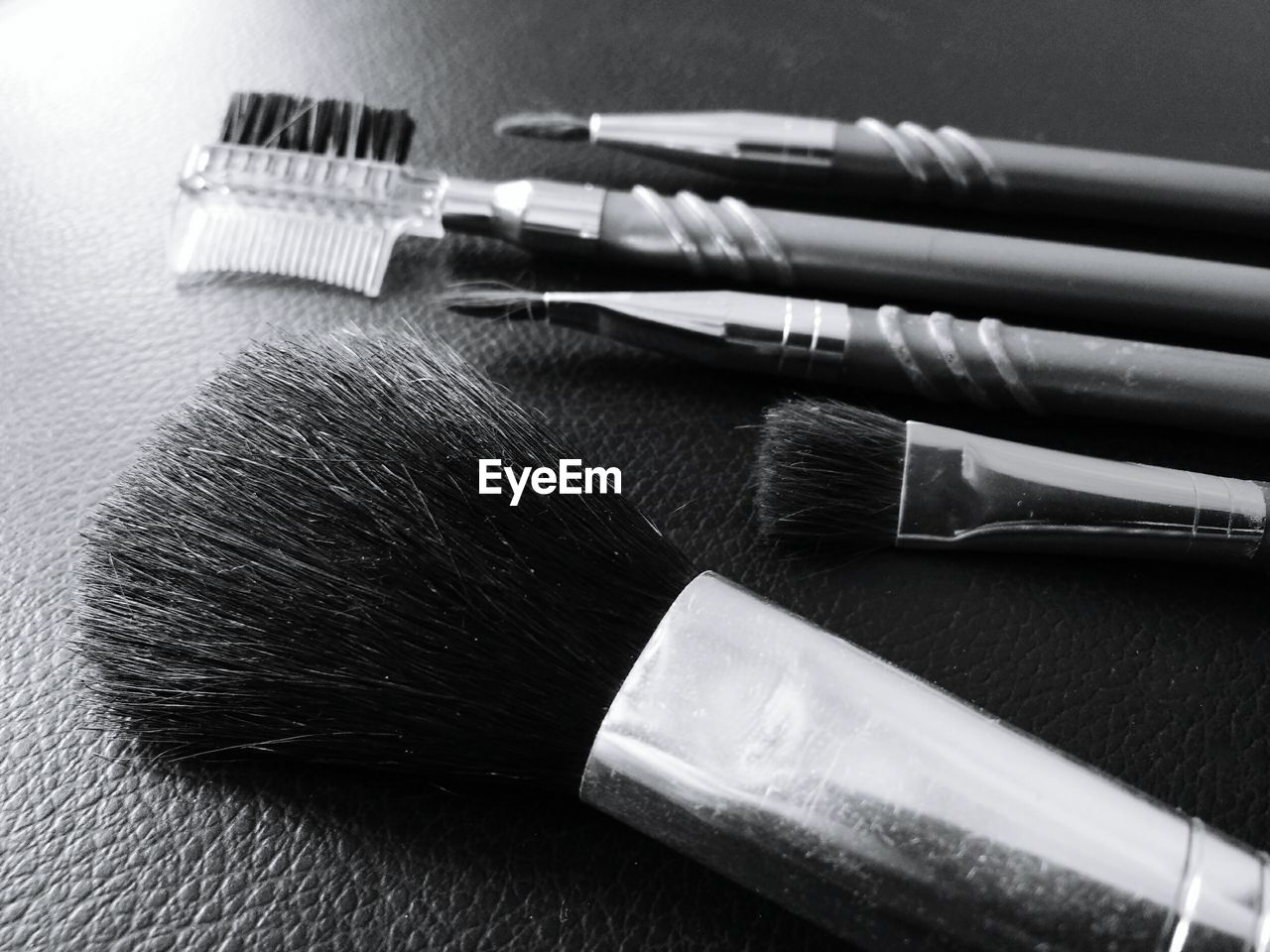High angle view of brush on table