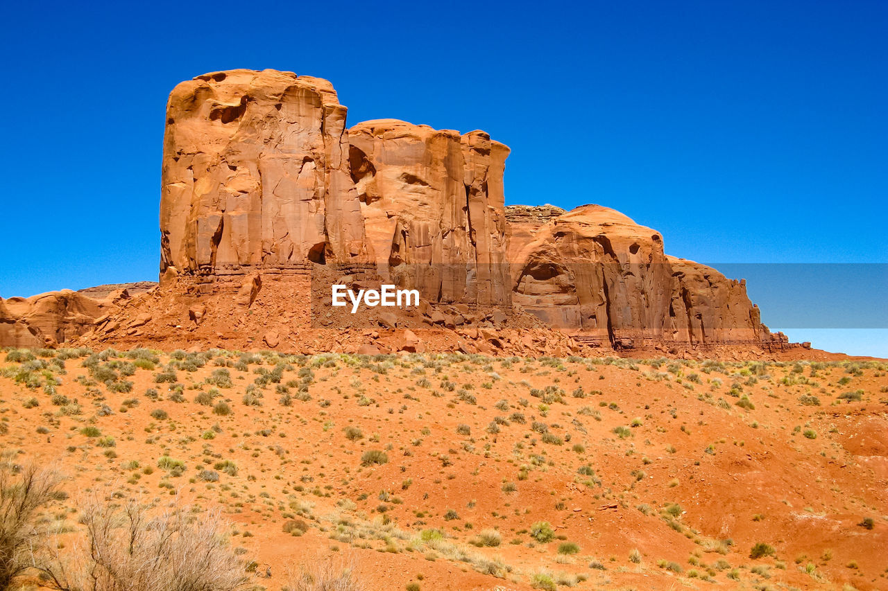 Scenic view of rock formations at monument valley