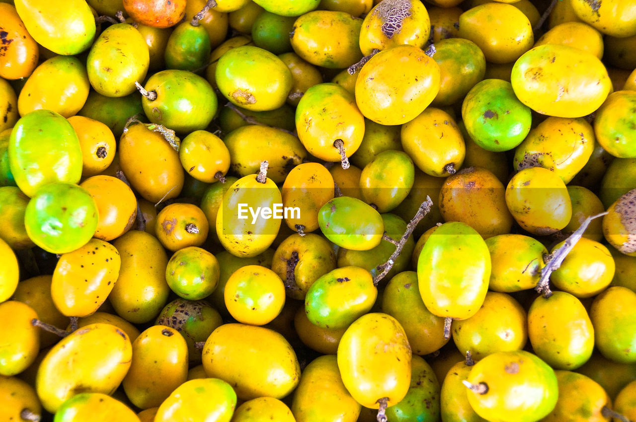 High angle view of fruits for sale at market stall