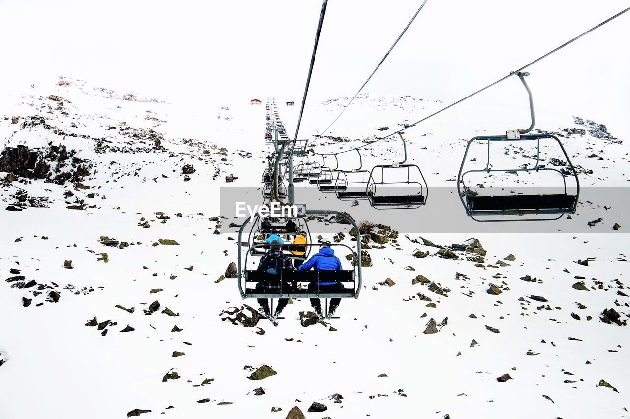 OVERHEAD CABLE CARS IN SNOW