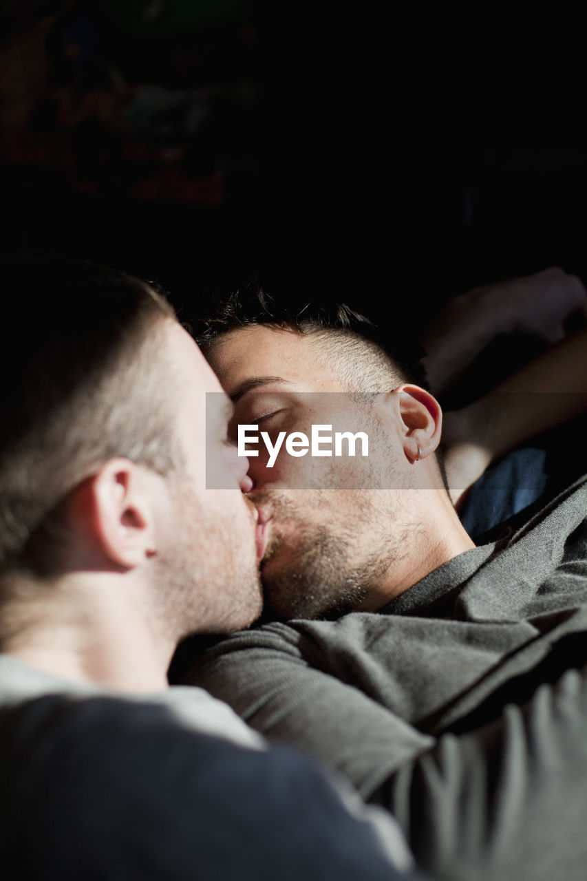 Affectionate gay couple