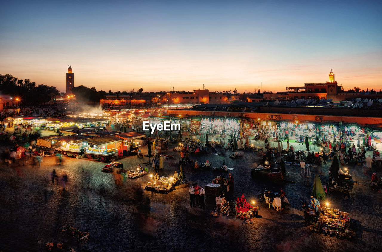 Marrakesh market square at sunset taken in 2015