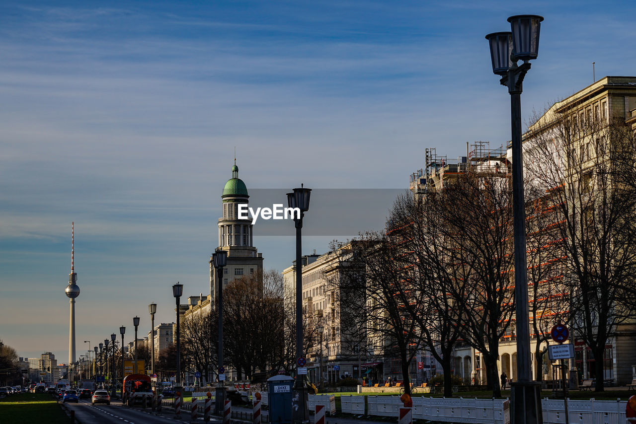 View of buildings in winter