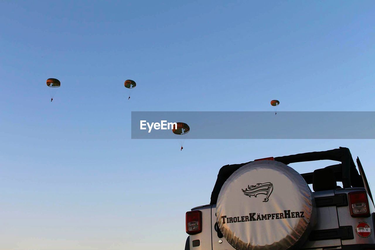 LOW ANGLE VIEW OF KITE FLYING IN SKY