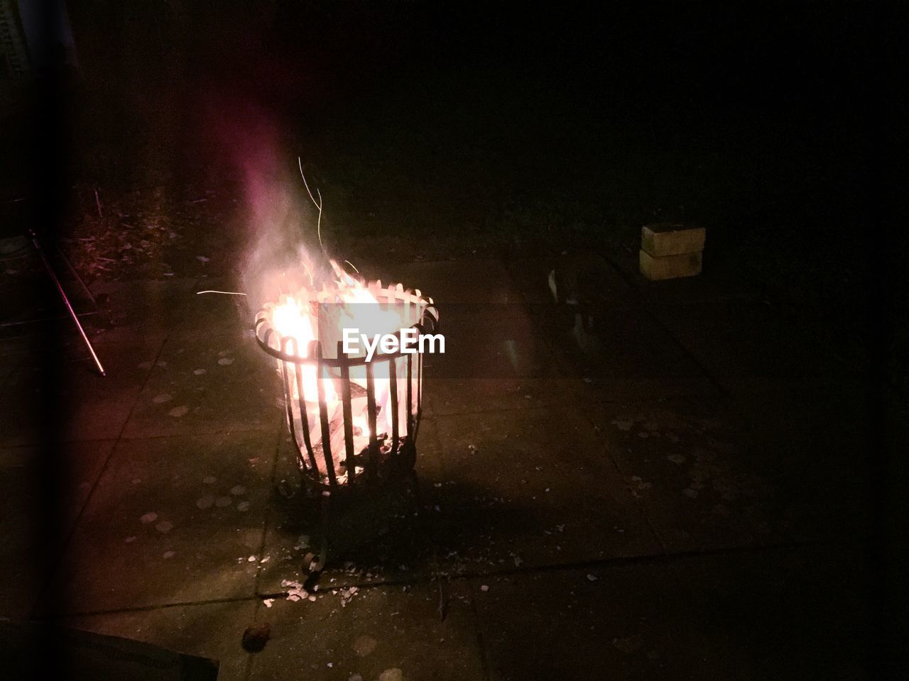 Close-up of bonfire at night