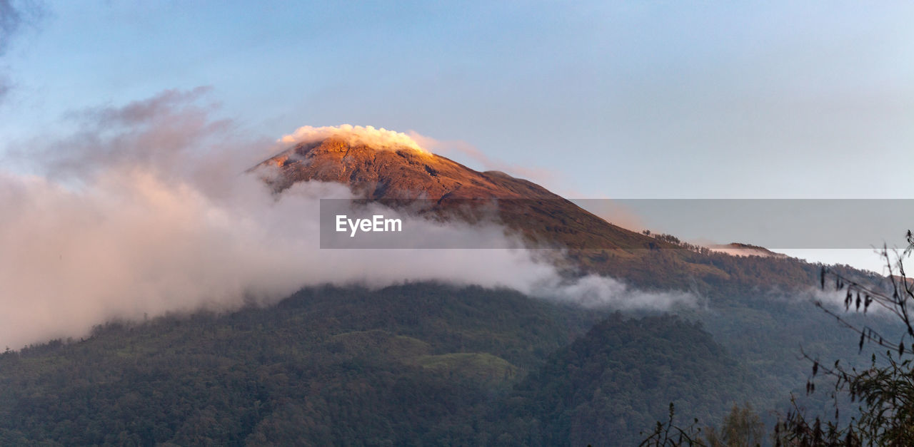 PANORAMIC VIEW OF VOLCANIC MOUNTAIN