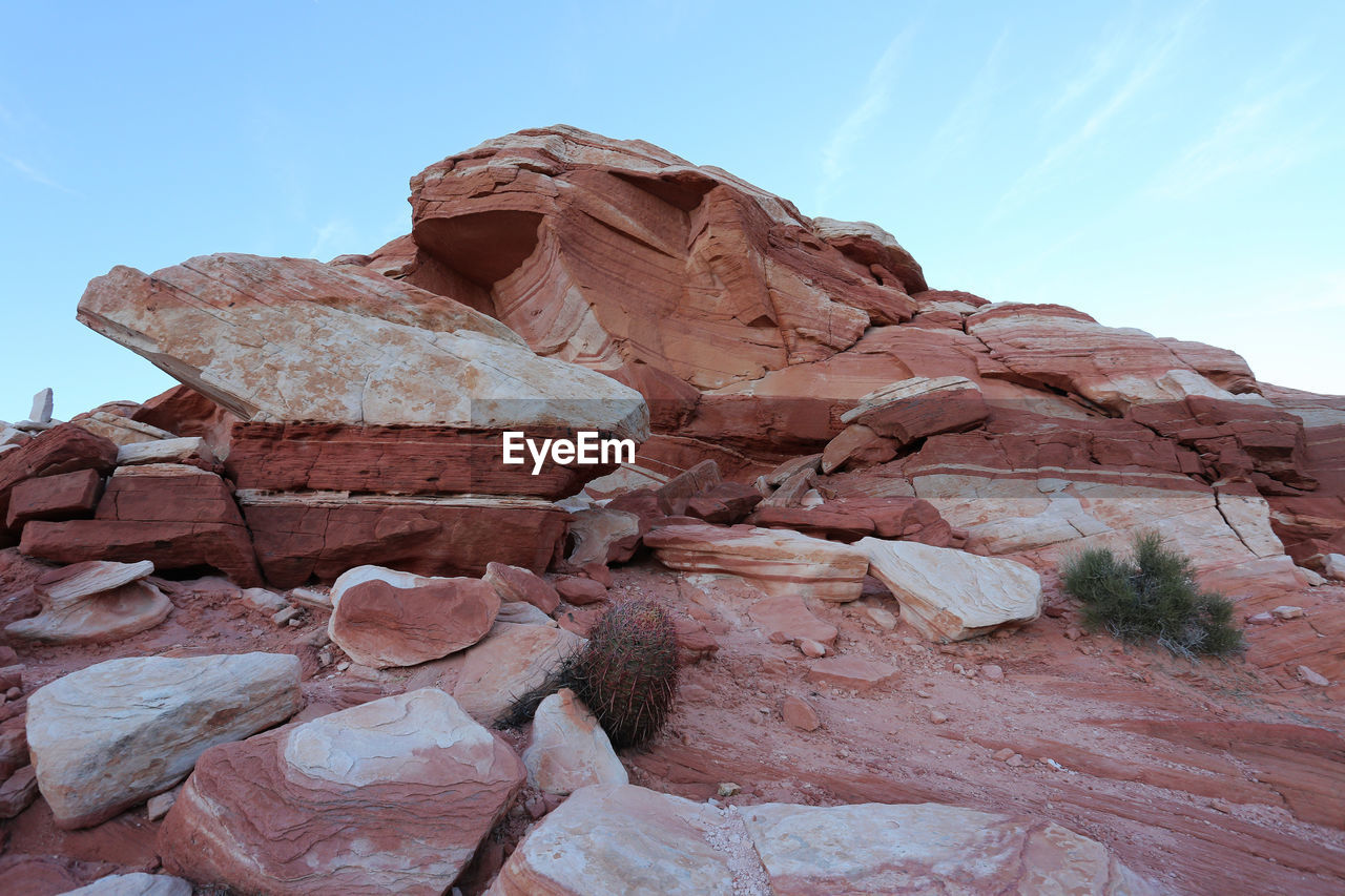 Low angle view of rock formation