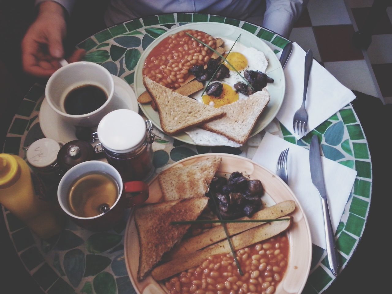 Breakfast on table