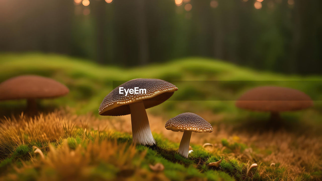 mushroom, fungus, plant, nature, vegetable, food, forest, growth, land, tree, grass, beauty in nature, toadstool, macro photography, no people, selective focus, close-up, autumn, edible mushroom, surface level, focus on foreground, food and drink, field, outdoors, green, woodland, natural environment, freshness