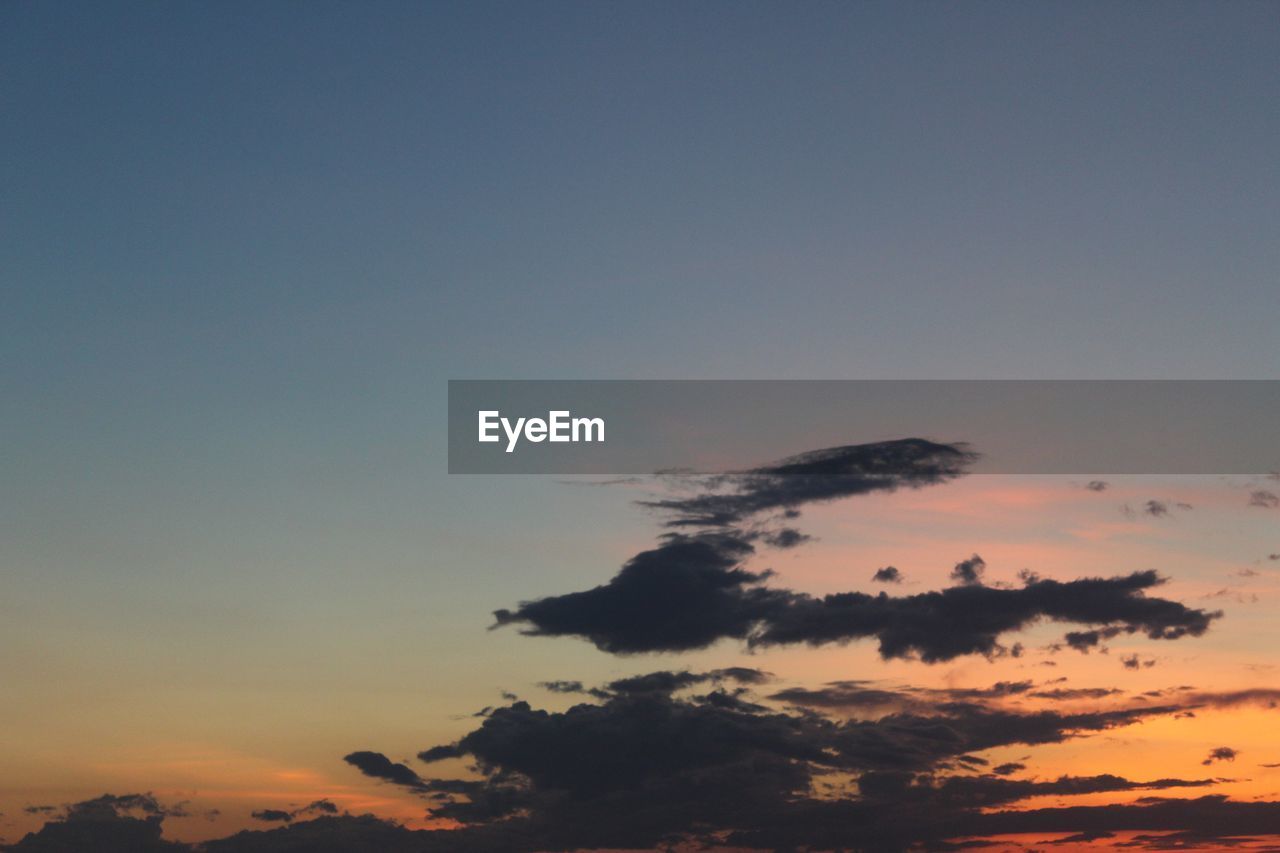 Low angle view of sky during sunset