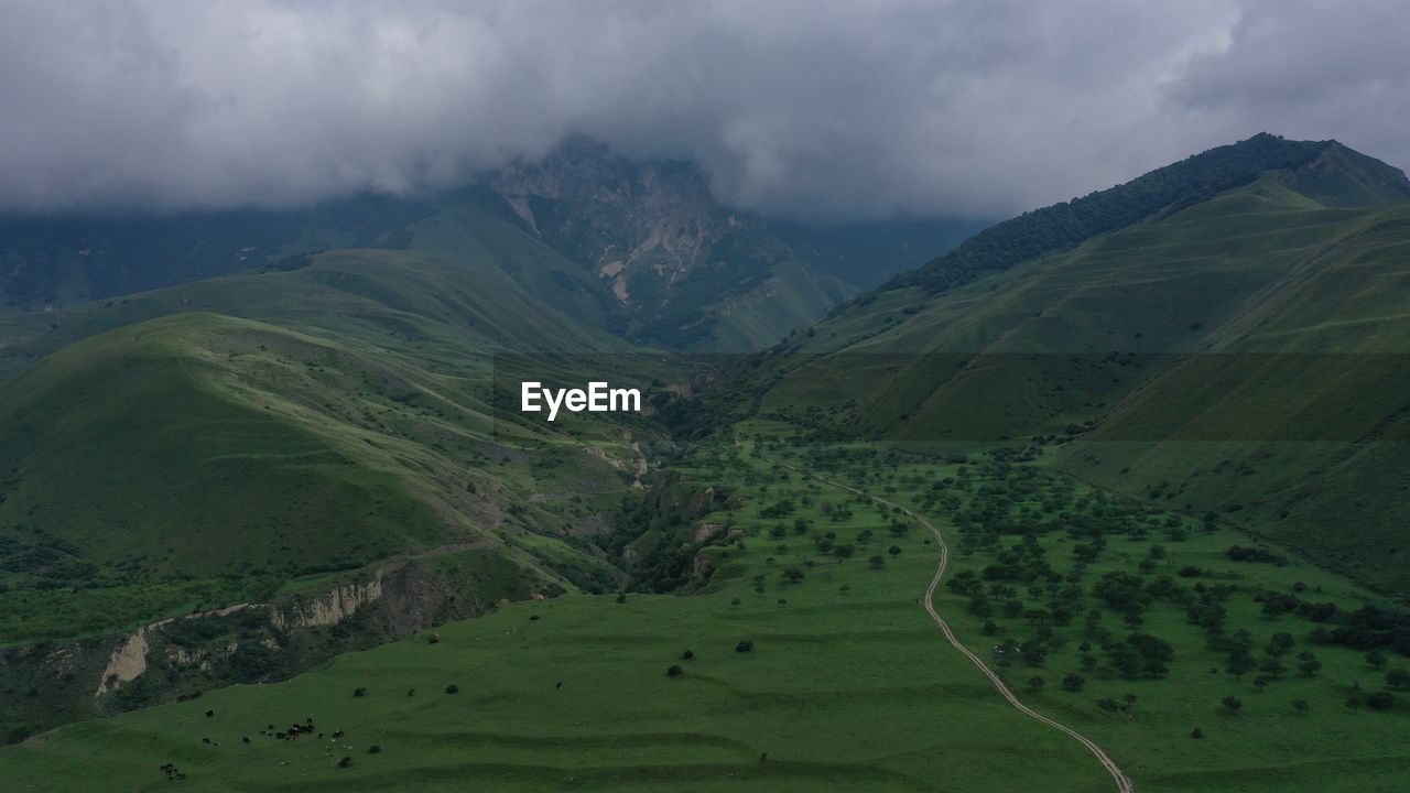 Scenic view of mountains against sky