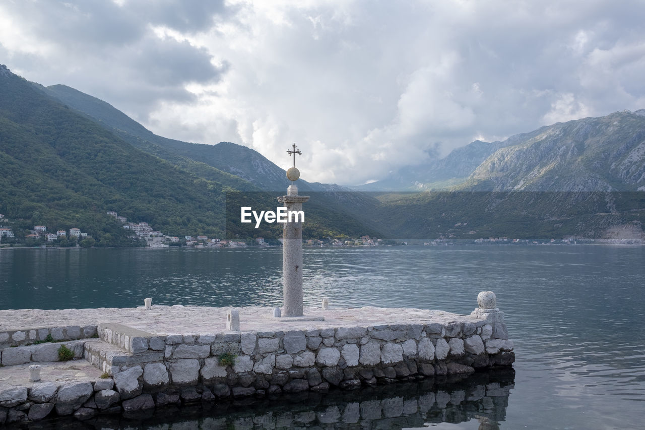 Scenic view of lake against mountains