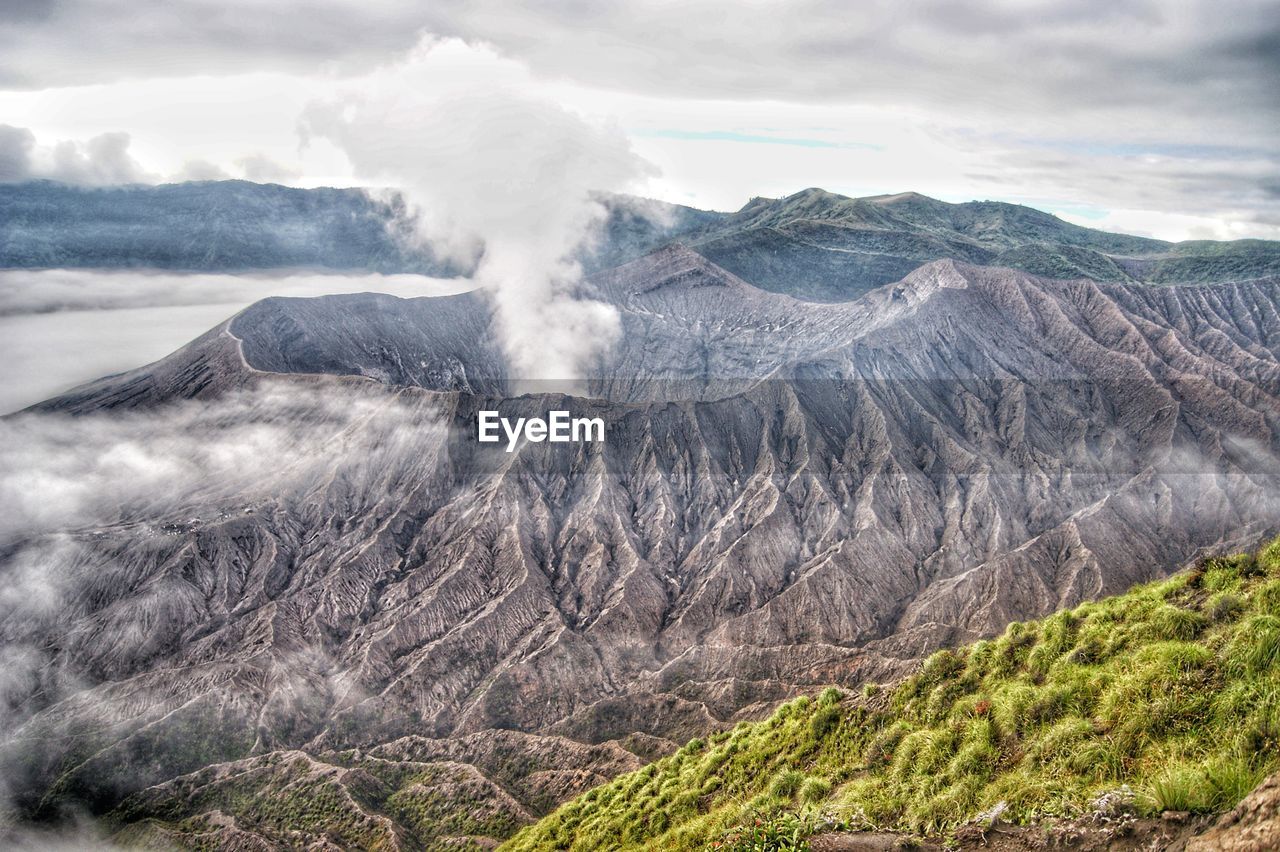 Smoke emitting from mount broo, east java 