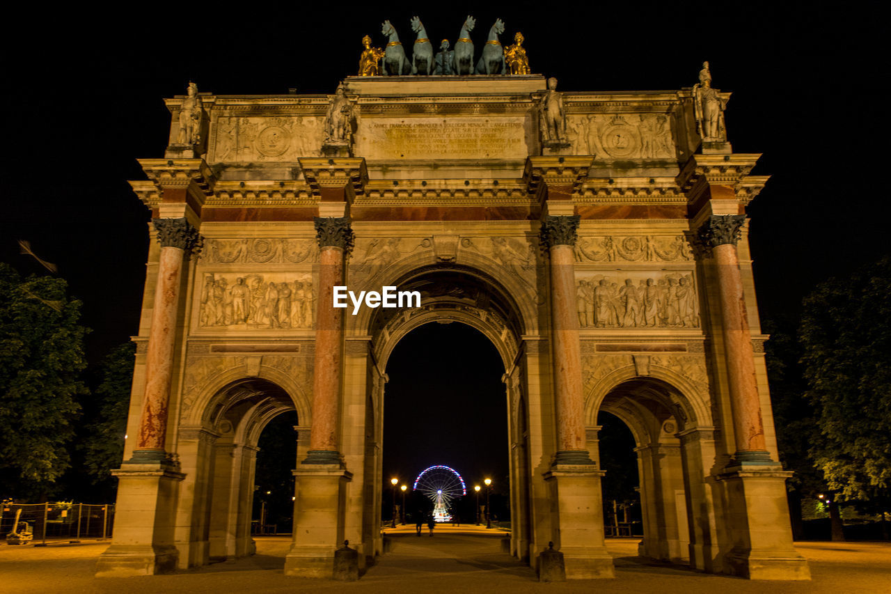 Low angle view of illuminated monument