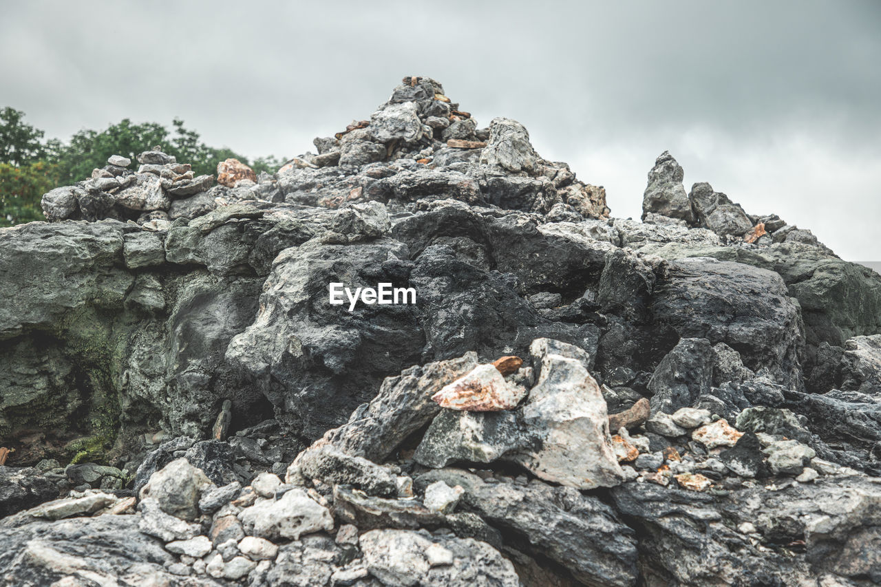 close-up of rock formations