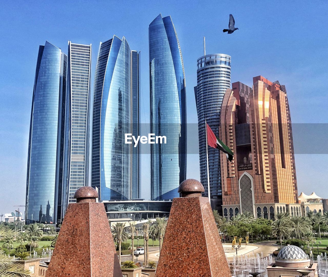 Modern buildings in city against sky