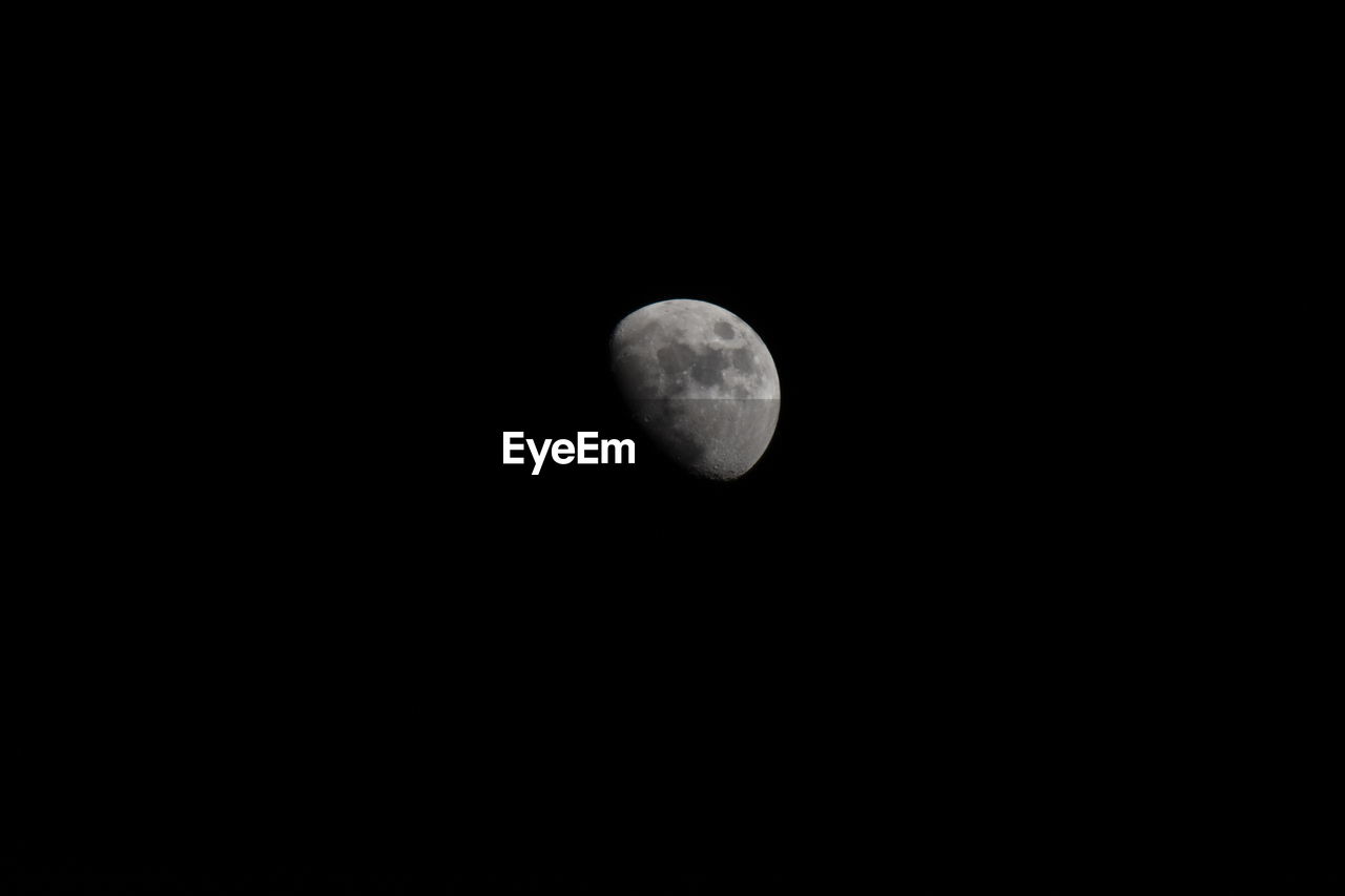 LOW ANGLE VIEW OF MOON IN SKY AT NIGHT