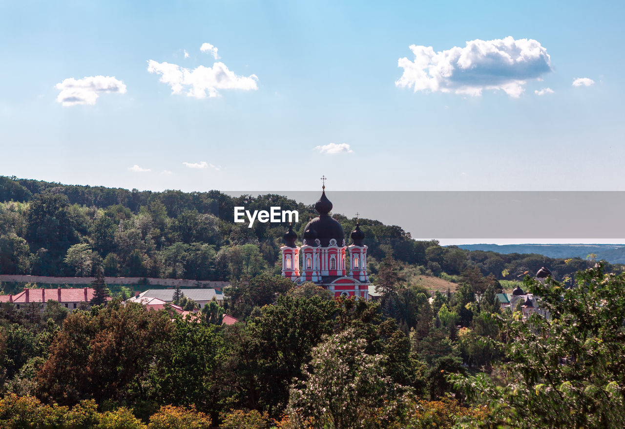 Natural scenery with church . monastery curchi in moldova