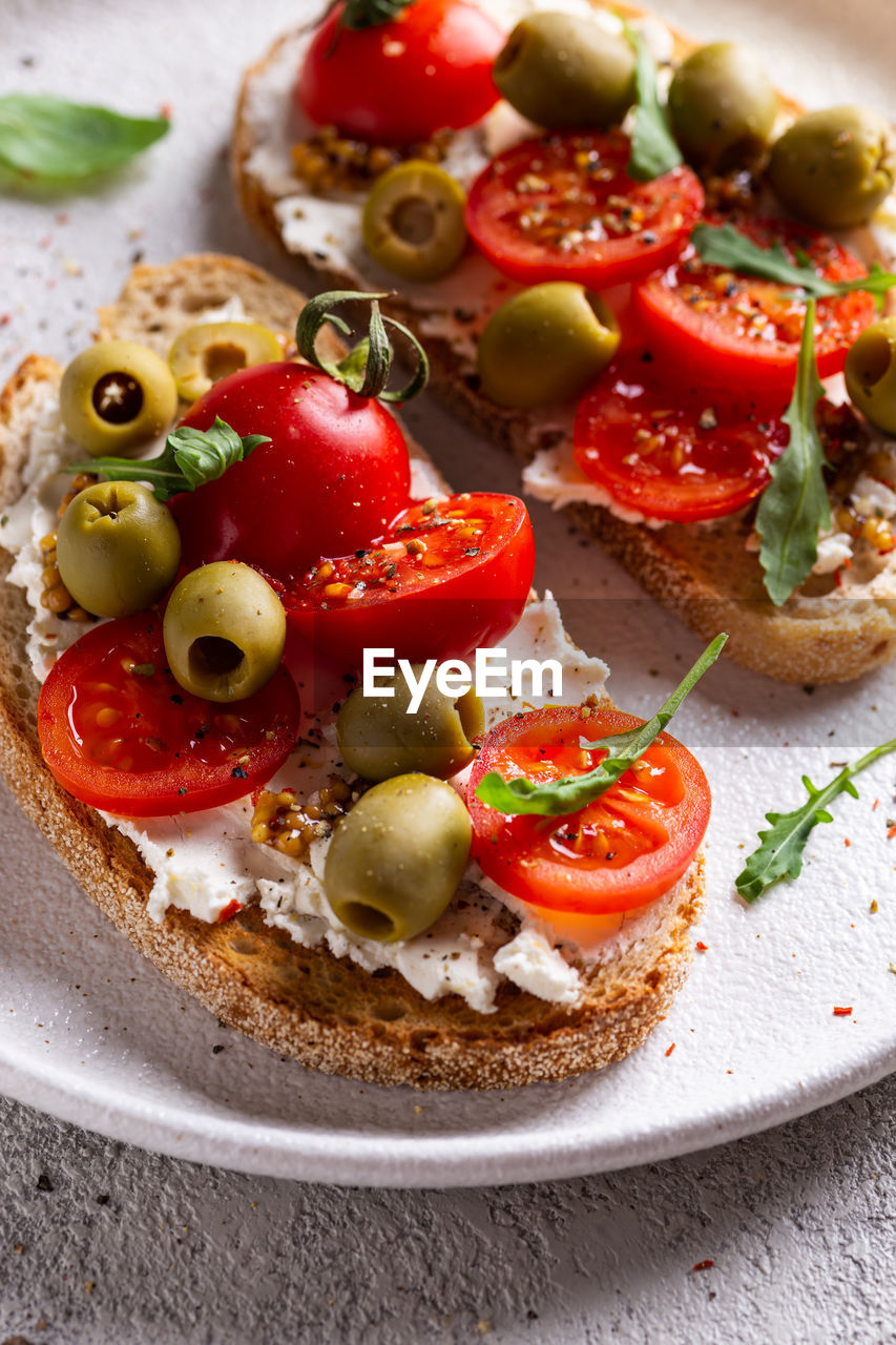 Close-up of food in plate on table