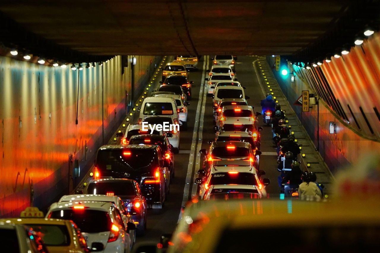 high angle view of traffic on street