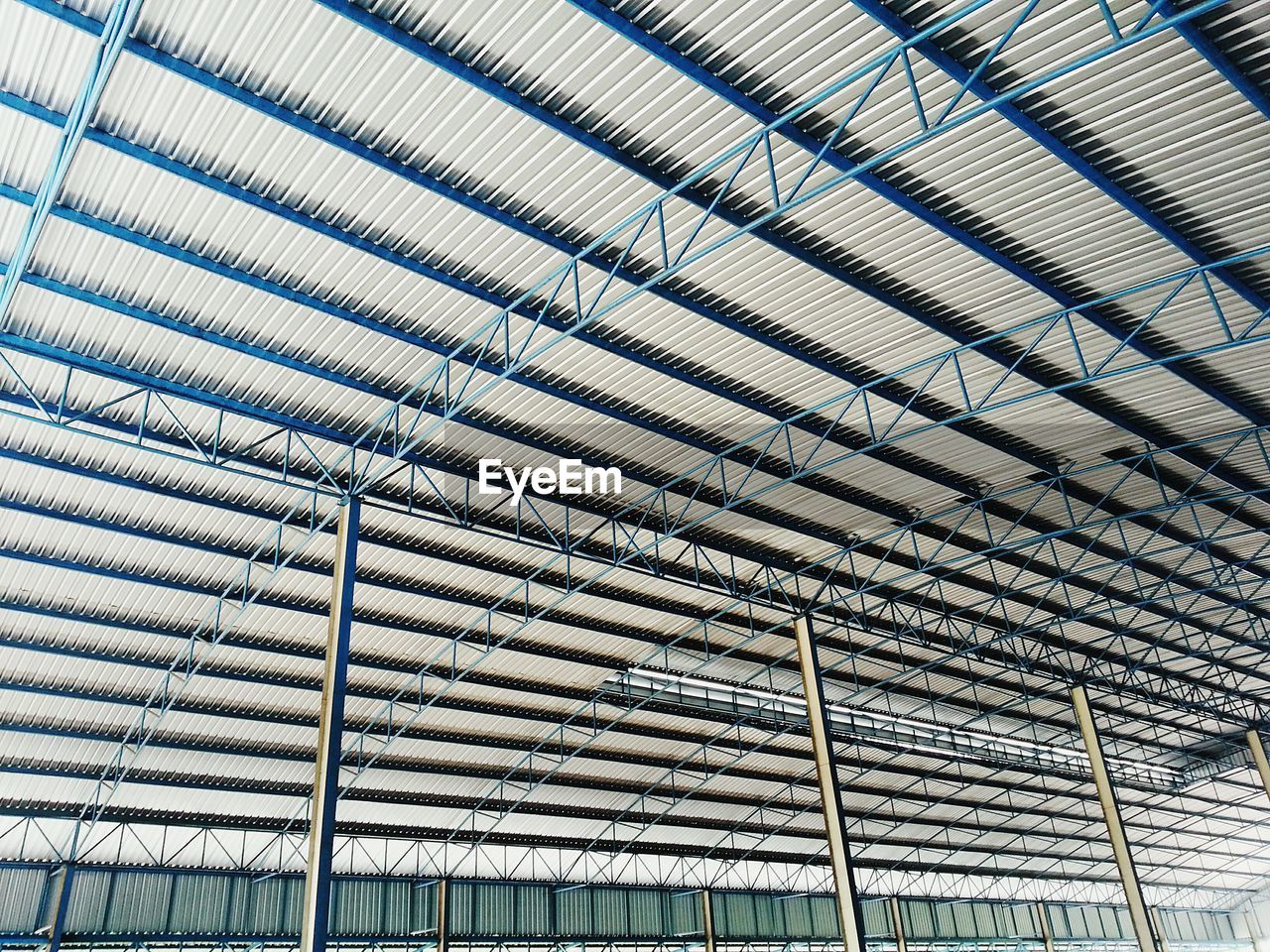 Low angle view of railroad station roof