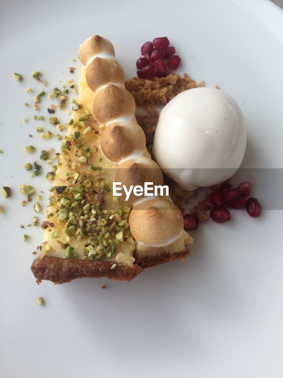 High angle view of dessert in plate