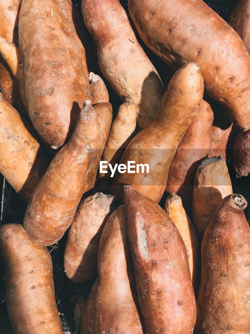 Full frame shot of potatoes for sale at market stall