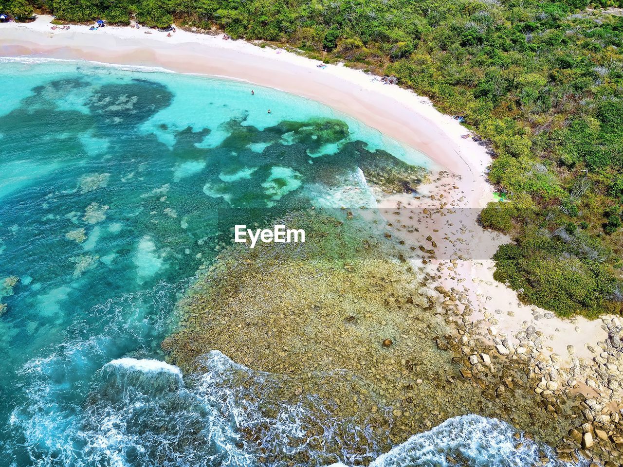 High angle view of beach