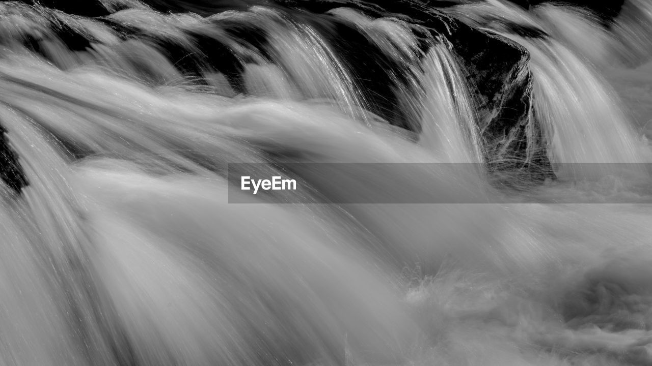 FULL FRAME SHOT OF WATER FLOWING IN FOREST