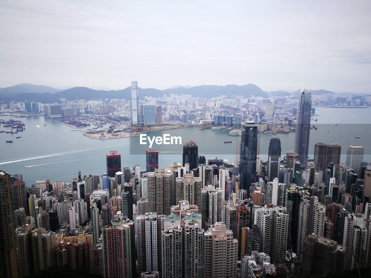 Aerial view of city at waterfront