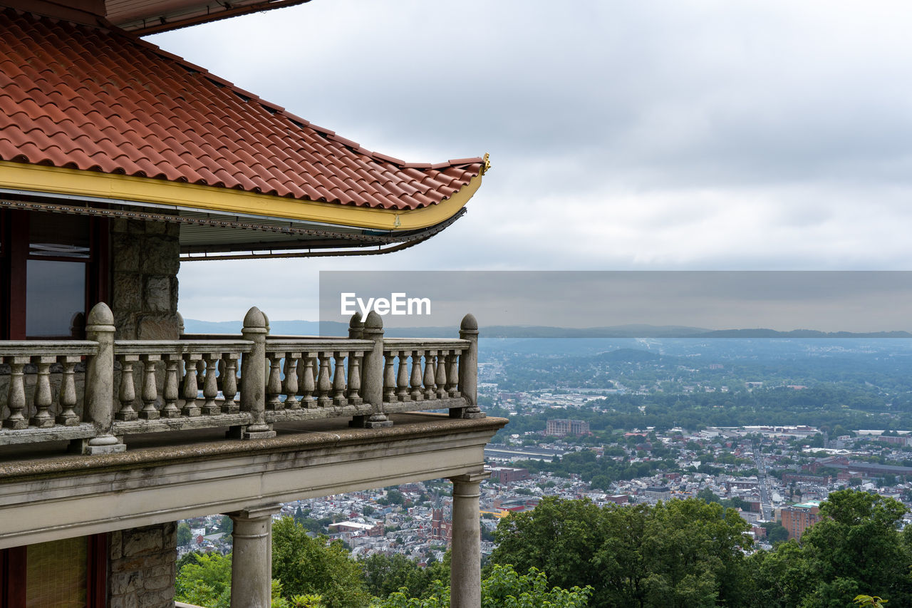 A view of the beautiful architecture and city of reading from the reading pagoda in pennsylvania.