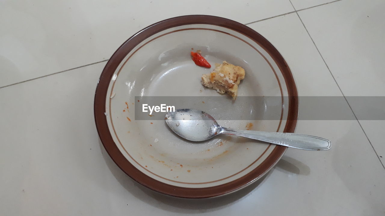 HIGH ANGLE VIEW OF BREAKFAST ON TABLE